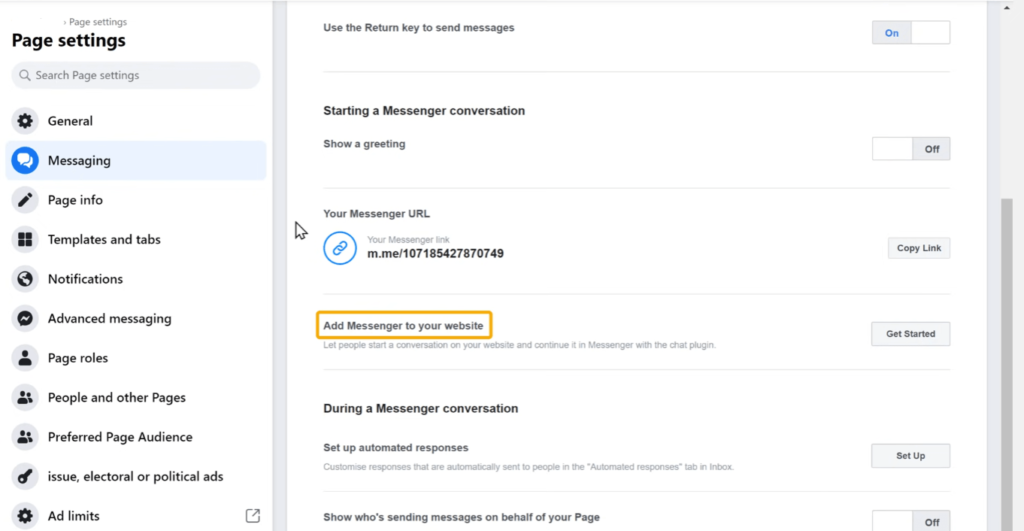 how to add facebook chat messenger to your website